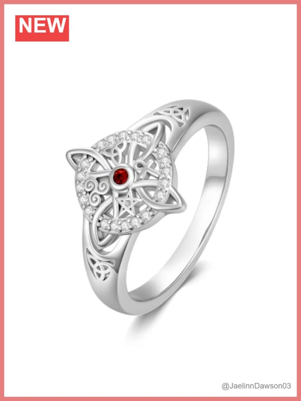 Sterling Silver Witch Knot Ring Womens Gothic Halloween Jewelry